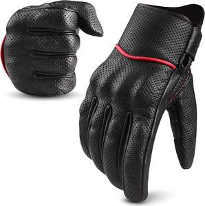 Gants de moto vintage pour hommes en cuir de haute qualité, pour l'hiver, les activités de plein air, les voyages, compatibles avec les écrans tactiles, ajustement confortable, pour les fêtes - Product Image 5