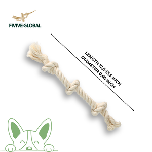 Jouet pour chien en corde de coton à trois nœuds, fabriqué en coton naturel, conçu pour la traction, la mastication, le nettoyage dentaire et les jeux interactifs quotidiens - Product Image 3