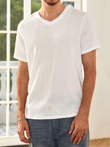 Chemise boutonnée à col en V pour homme 2026, 100 % coton de haute qualité, motif uni imprimé, avec le dernier design - Product Image 4