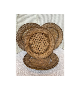 100% assiette de chargeur en rotin naturel conception Unique rotin assiettes de chargeur de forme ronde utilisation de Table de Restaurant d'hôtel de maison de luxe - Product Image 1