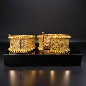 Factory Prices <b>Bangles</b> <b>Set</b> with 22K <b>Gold</b> Plated Modern Style <b>Bangles</b> <b>Set</b> for Women Wear Jewelry by Exporters - Product Image 1