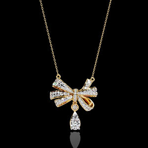 เครื่องประดับหรูหราน้ำหนักเบาชุดเครื่องประดับรูปผีเสื้อโมอิสซาไนต์สีทองขนาด10K 14K 18K สำหรับผู้หญิง-ของขวัญที่สมบูรณ์แบบ - Product Image 1