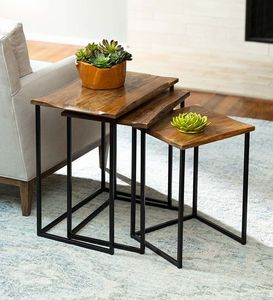 New Home Warming Nested Furniture <b>Tables</b> Set Three Pieces Best Quality Modern Design Classic Nesting <b>Tables</b> <b>White</b> and Black - Product Image 2