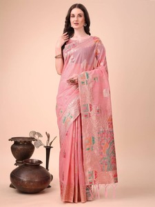 Colección Moderna de Elegancia Festiva de Verano, Elegantes Saris de Lino para Fiestas, Opciones de Venta al por Mayor para Minoristas y Boutiques - Product Image 3