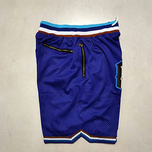 Short de basket-ball imprimé pour hommes en maille rétro brodé sur mesure OEM avec poches Shorts d'entraînement en gros - Product Image 3