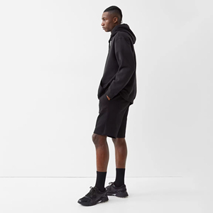 Lightweight Plus Size Hoodie & <b>Shorts</b> Set with Moisture Wicking Fabric for Active Use High Street Style Men's - Product Image 3
