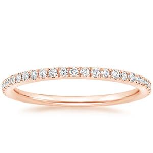 แหวนแต่งงานสีโรสโกลด์14K แหวนเพชรนิรันดร์3/4สำหรับปลูกในห้องปฏิบัติการคุณภาพสูงได้รับการรับรองจาก Vigi - Product Image 1