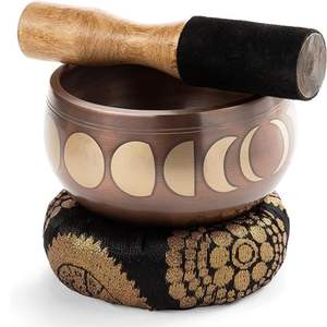 Cuenco Tibetano de Bronce Antiguo con Acabado Gris, Grabado o Martillado, para la Salud y Sonido Mágico - Product Image 1