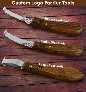 Herramientas de herrador de alta calidad, cuchillo de bucle de acero grande, limpieza y recorte de pezuñas de caballo, mango de madera multiusos antideslizante - Product Image 6