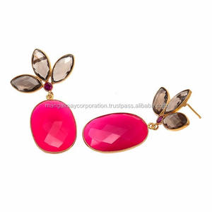 Boucles d'oreilles en cristal de style minimaliste à la mode Mélange inégal Couleur Ensemble de broches électrolytiques brutes Mix Color Gems - Product Image 5