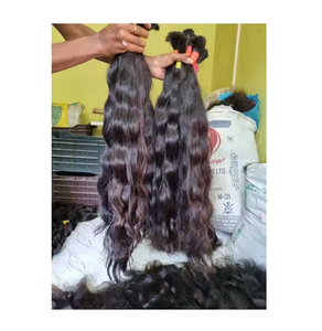 Extensions de cheveux en vrac ondulés naturels vierges Remy Prix imbattable Nouvelle arrivée Extensions de cheveux humains indiens - Product Image 1