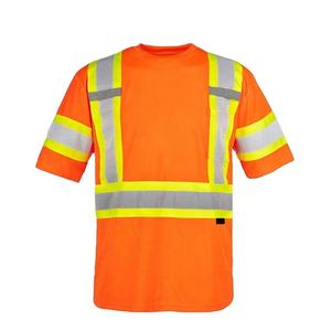 Vente en gros de chemises de sécurité fluorescentes haute visibilité à manches longues en coton et polyester imperméables pour les vêtements de travail ou les emplois à haute visibilité - Product Image 1