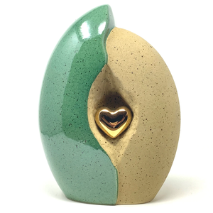 Urne funéraire en aluminium en forme de cœur en coquille Urne commémorative grise pour cendres humaines ou d'animaux de compagnie Urne funéraire faite à la main - Product Image 3