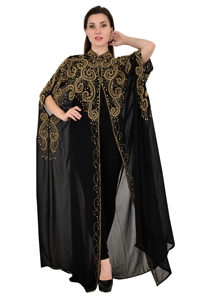Último diseño del fabricante personalizado marroquí Dubai bordado islámico frente abierto Abayas Kaftan Vestido largo de talla grande primavera - Product Image 3