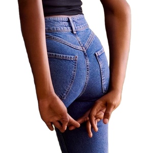 Pantalones vaqueros rectos para mujer, Jeans lavados con cremallera, diseño personalizado de tu logotipo, precio bajo, cantidad mínima - Product Image 6