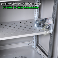 Kabinet Dinding 9U 600*450mm 19 Inch Rak Server Pusat Data Pintu Kaca Tempered Perlindungan IP20 Beban Statis 1000kg SYNSTRO
