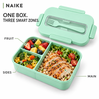 Boîte à repas compartimentée avec porte-fourchette intégré en paille de blé, boîte de rangement alimentaire pour étudiants, adultes, bureau et restauration