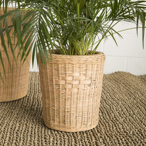 Ensemble de paniers à plantes en rotin, pot rond tissé, porte-plante en rotin naturel, pot à fleurs, conteneur pour plantes d'intérieur, décoration de jardin en osier - Product Image 2