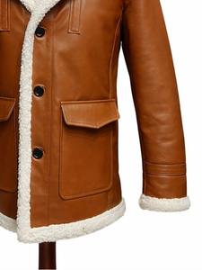 Chaqueta Bomber de Cuero con Forro de Piel de Oveja para Hombre, Modelo 2026, Relleno de Algodón, Diseño Nuevo y Moderno, Todas las Tallas - Product Image 4