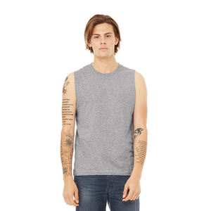 Camiseta de lona verde Bella para hombre, camiseta sin mangas con espalda cruzada, 6008 - Product Image 4