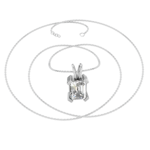 Collier pendentif en moissanite taille émeraude de 3 carats, or 14 carats, quatre griffes, certifié IGI, bijoux pour femmes, vente en gros, cadeau de mariage - Product Image 5