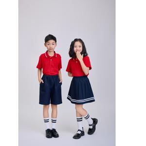 Uniformes (rojos) de poliéster y elastano, tejido de punto 50D, uniformes escolares rojos para niños, camisa polo de uniforme escolar FMF para estudiantes - Product Image 6
