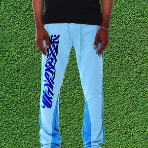 Nouveau pantalon évasé décontracté pour hommes personnalisé vente à chaud de pantalons décontractés pour hommes délavés soleil délavé pantalon de survêtement évasé pour hommes - Product Image 1