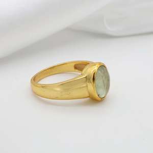 Moss Agate Brass <b>Ring</b> 18k <b>Gold</b> Plated Vintage Band Wholesale <b>Ring</b> for women - Product Image 5