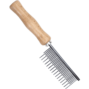 หวีกำจัดหมัดด้ามไม้สำหรับสัตว์เลี้ยงหวีซี่ฟันสแตนเลสด้านเดียวสำหรับสุนัข - Product Image 2