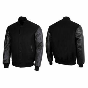 Veste universitaire unisexe Baseball Letterman Vestes Corps en laine Manches en cuir véritable Bomber College Veste de style américain - Product Image 6