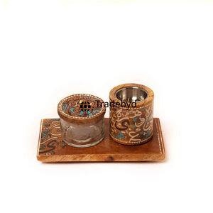 Tradebyd-Quemador Bakhoor de madera natural con tallas intrincadas, perfecto para la decoración tradicional árabe del hogar y los rituales de fragancia - Product Image 5