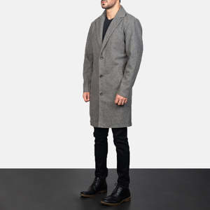 Manteau gris en laine à simple boutonnage pour homme Petrillo - Product Image 2