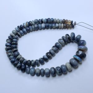 Lightning Ridge ลูกปัดโอปอลสีดำทรงกลมเรียบลูกปัดโอปอลอัญมณีโอปอลออสเตรเลียลูกปัดโอปอลสีดำทำเครื่องประดับ5X11.5MM ขนาด14นิ้ว - Product Image 3