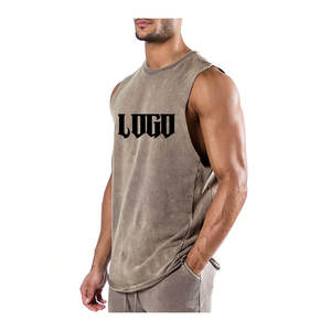Gilet Stringer en détresse haute qualité hommes Gym Stringer musculation entraînement musculaire dos nageur gilet de sport déchiré fait pour le Fitness - Product Image 5
