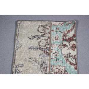 Vintage Turkish Rug 1.4x5.3 ft (43x161 cm), <b>Brown</b> <b>Wool</b> Rug - Product Image 5