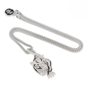 Collier à pendentif tête de tigre glacé hip hop pour hommes plaqué or noir CZ diamant bijoux animaux chaîne personnalisée - Product Image 4