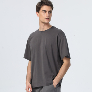 Personalizado Nuevo Diseño de Manga Corta Liso Gimnasio Color Sólido Peso Pesado de Gran Tamaño de Algodón Orgánico Hombres Gimnasio Camiseta para hombres - Product Image 2