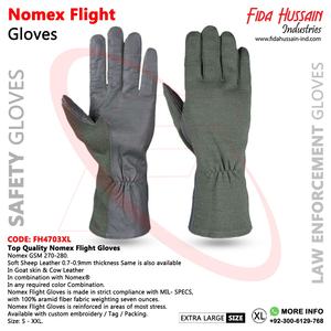 Guantes de vuelo Nomex en cuero de oveja Los mejores guantes tácticos de seguridad para las manos Guantes de cuero de piloto de Pakistán luvas de voo - Product Image 6