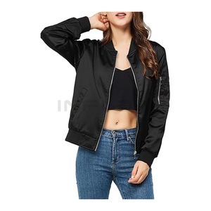 2025 mode blanc noir couleur surdimensionné goutte épaule femmes université veste pour vêtements d'extérieur d'hiver respirant femmes Satin vestes - Product Image 3