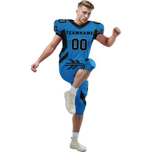 Conjuntos de Uniformes de Fútbol Americano Hechos de Poliéster, Ropa Deportiva de Color Azul, Kits de Uniformes de Fútbol Americano con Diseño y Talla Personalizados - Product Image 5