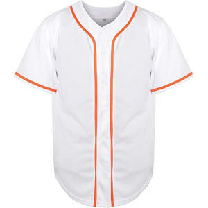 Camiseta de béisbol para hombre, tejido transpirable con ribete de contraste frontal abotonado y ajuste atlético, de estilo atlético, para hombre - Product Image 1