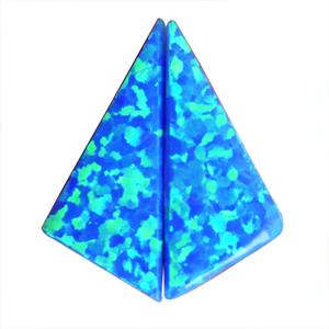 Hermoso Par de Ópalos de Fuego Azul Verde Brillante, 8 CTW, Tamaño de Cabujón 21x10x1.5 MM, Par de Pendientes, Gema para Joyería Fina - Product Image 1