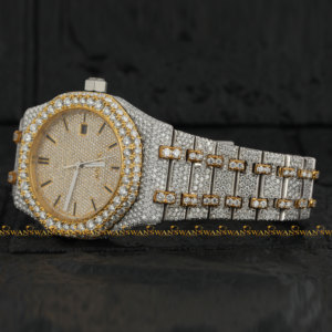 Stylish <b>Men's</b> Stainless Steel <b>Watch</b> Custom Hip Hop Bling Design VVS Clarity Round Cut Moissanite High Quality Diamonds - Product Image 5