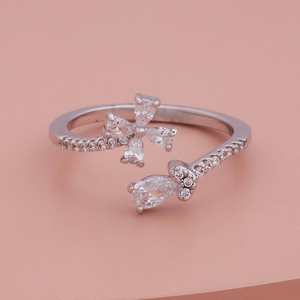 Bague tendance plaquée or 18 carats 186747 – Bijou hip-hop élégant incrusté pour les soirées - Product Image 3