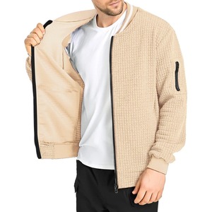เสื้อแจ็คเก็ตวาร์ซิตี้ผู้ชายแขนยาวคอตั้งสำหรับฤดูหนาว น้ำหนักเบา สไตล์สตรีทแวร์ สีพื้น มีซิปและกระเป๋า - Product Image 2