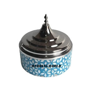 Leather Finished designer Metal Hotpot Premium Quality Handmade Casserole Classic Stylish New Metal <b>Food</b> <b>Warmer</b> - Product Image 4