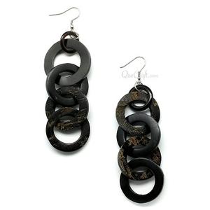 Pendientes de cuerno para orejas sensibles, pendientes de cuerno de estilo étnico, pendientes de cuerno de búfalo de lujo con aspecto bonito a precios con descuento, Ágata - Product Image 2