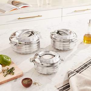 Top vente ustensiles de cuisine en acier inoxydable ensemble de marmites casserole couvercle couvercle servant marmite forme ronde martelé brillant poli - Product Image 1