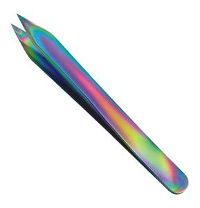 แหนบต่อขนตาเคลือบไทเทเนียมสีรุ้งแบบตรง ปลายตรง พร้อมหวีขนาดเล็กในตัว รับผลิตตามสั่งพร้อมโลโก้ - Product Image 5