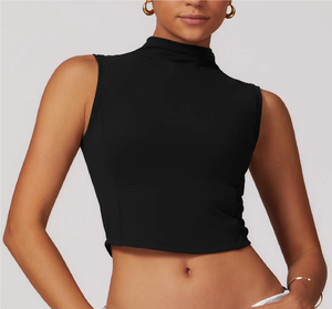 Débardeurs d'été en vrac pour femmes Logo brodé sur mesure Jersey côtelé perlé dentelle paillettes décoration motif imprimé - Product Image 6